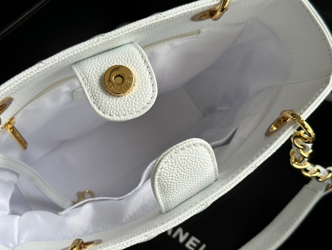 CHANEL Grand Shopping Tote In White