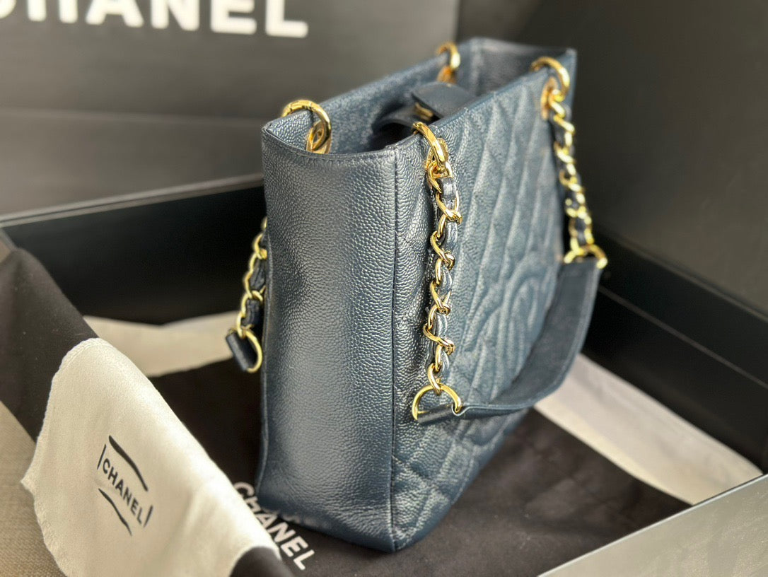 CHANEL Grand Shopping Tote In Light Blue