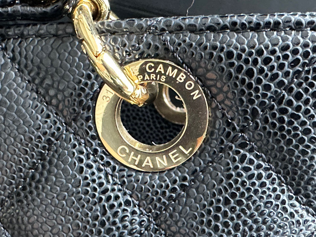 CHANEL Grand Shopping Tote In Black Gold