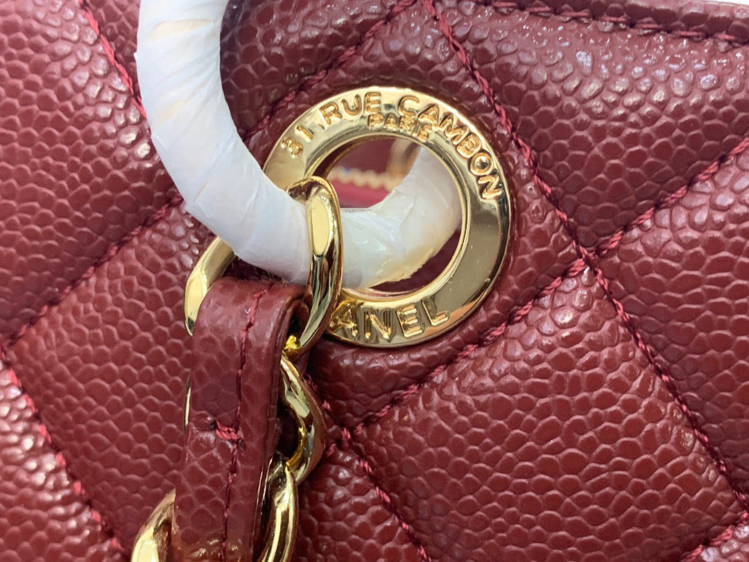 CHANEL Grand Shopping Tote In Burgundy