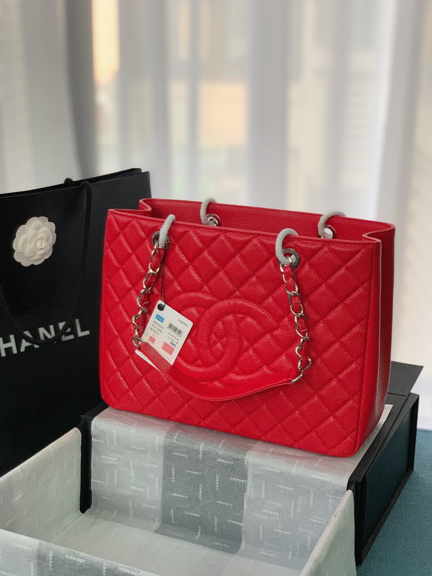 CHANEL Grand Shopping Tote In Red