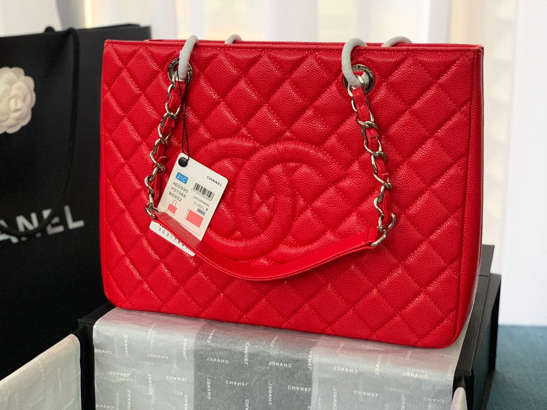 CHANEL Grand Shopping Tote In Red