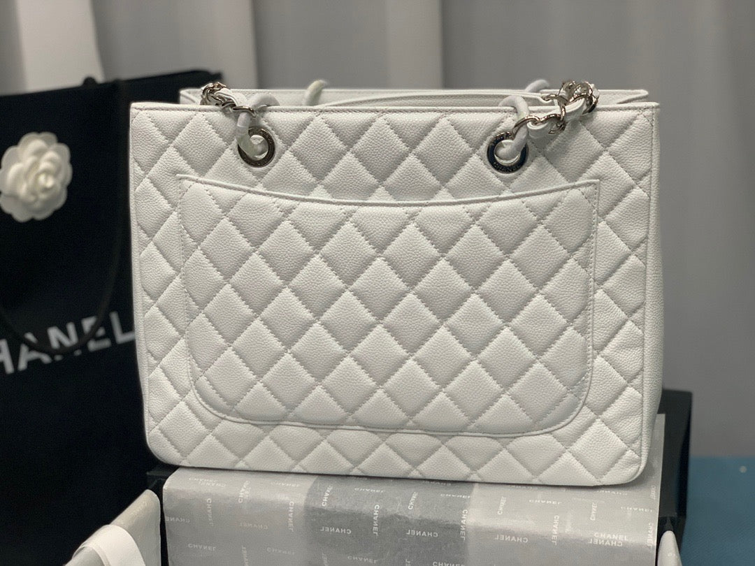 CHANEL Grand Shopping Tote In White