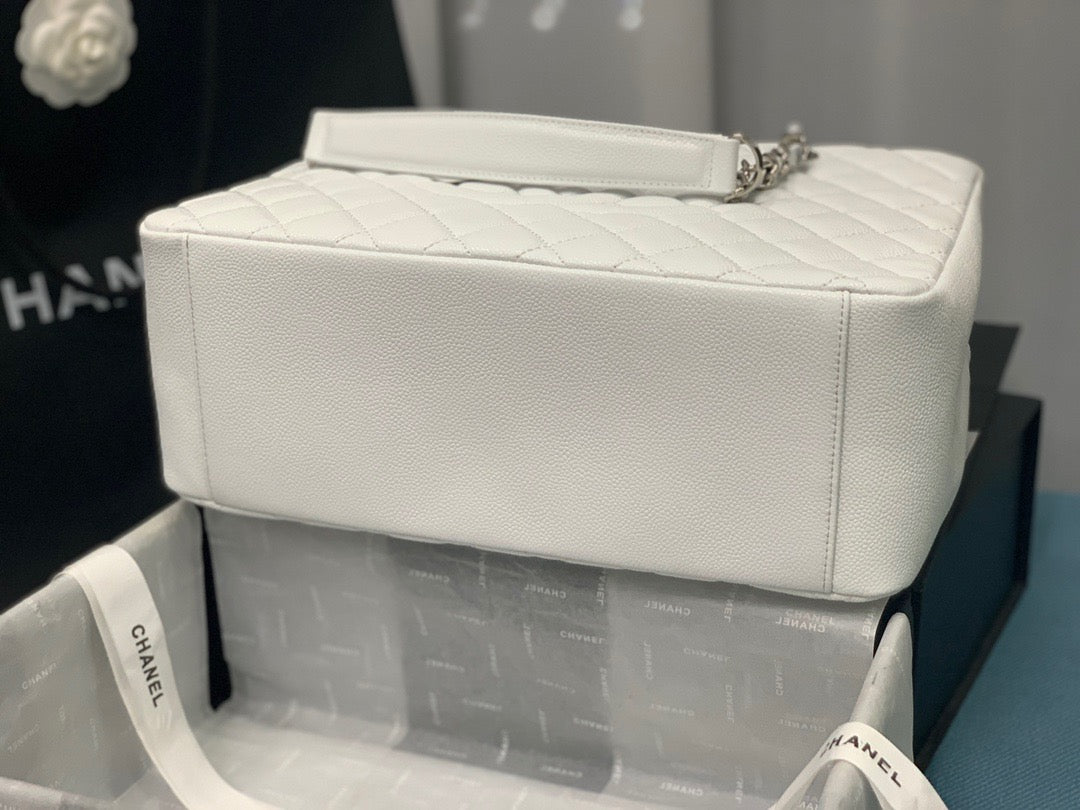 CHANEL Grand Shopping Tote In White