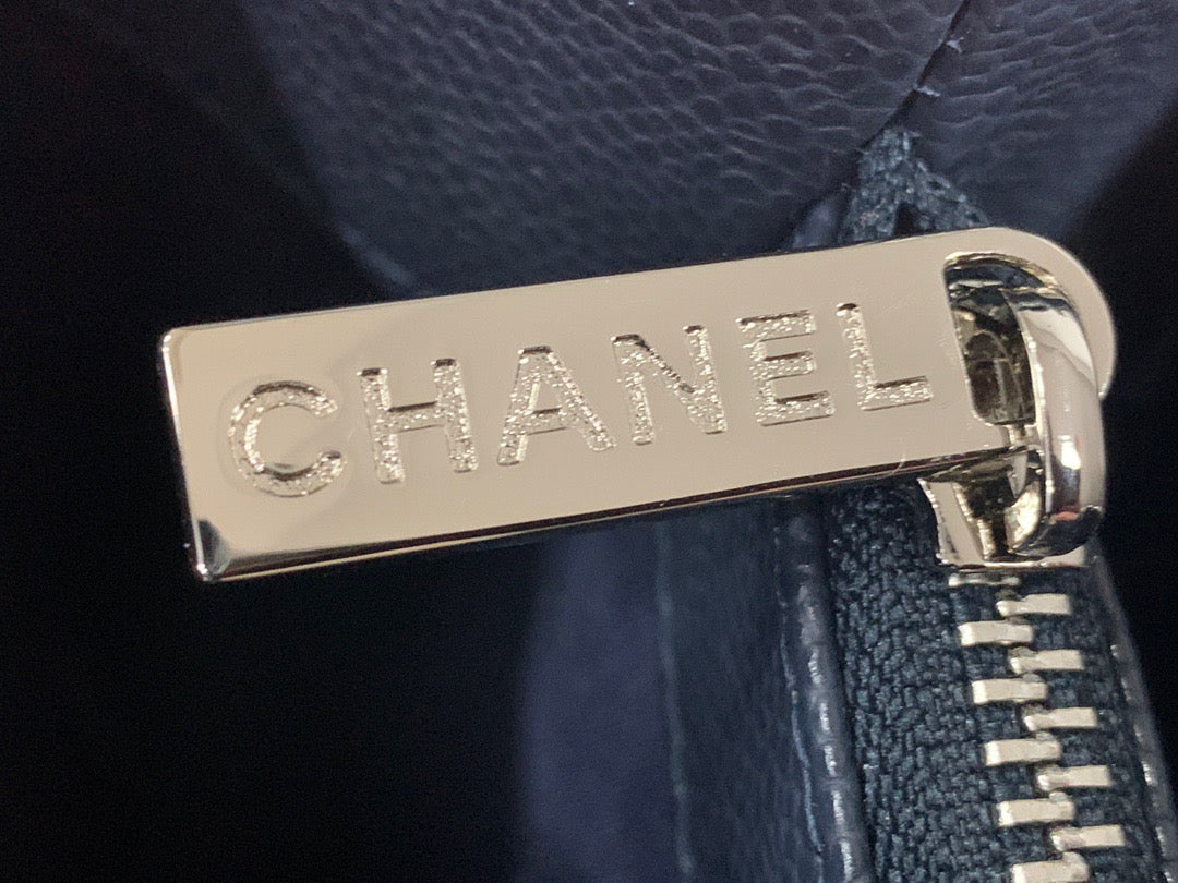 CHANEL Grand Shopping Tote In Dark Blue