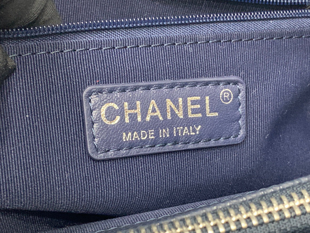 CHANEL Grand Shopping Tote In Dark Blue