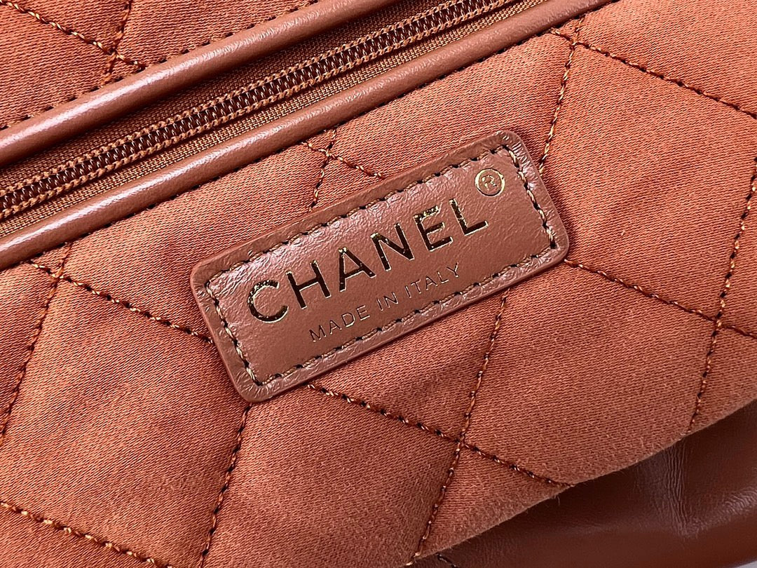 Chanel 22 Bag In Brown Calfskin Leather