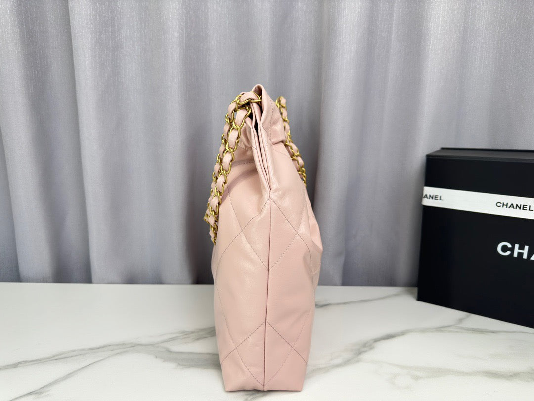 Chanel 22 Bag In Pink Calfskin Leather