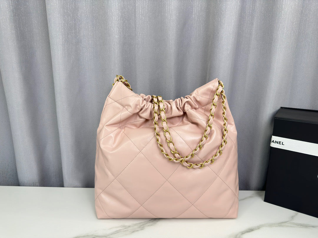 Chanel 22 Bag In Pink Calfskin Leather