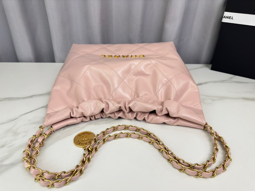 Chanel 22 Bag In Pink Calfskin Leather