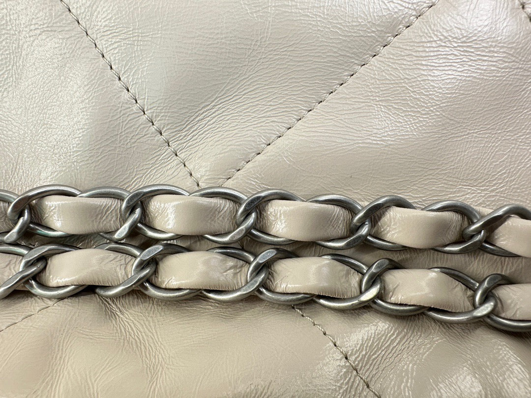 Chanel 22 Bag In Beige Calfskin  Leather