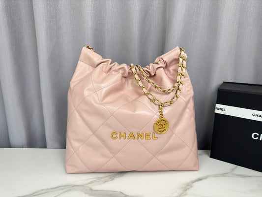 Chanel 22 Bag In Pink Calfskin Leather