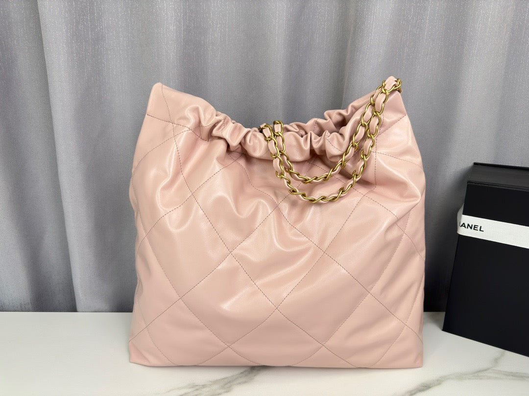 Chanel 22 Bag In Pink Calfskin Leather