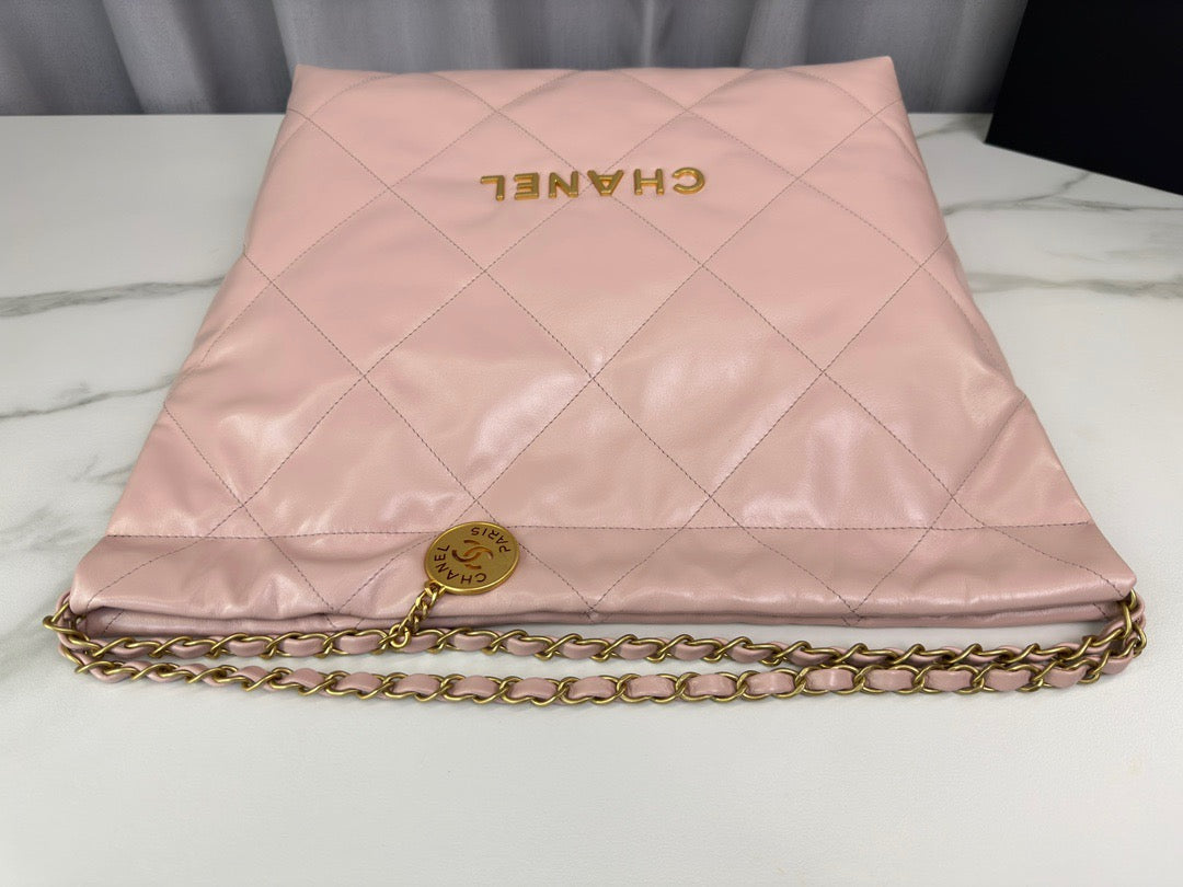 Chanel 22 Bag In Pink Calfskin Leather