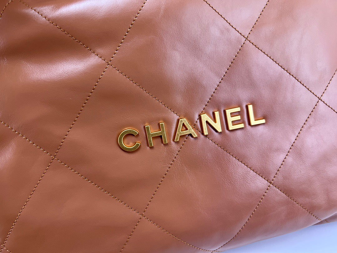 Chanel 22 Bag In Brown Calfskin Leather