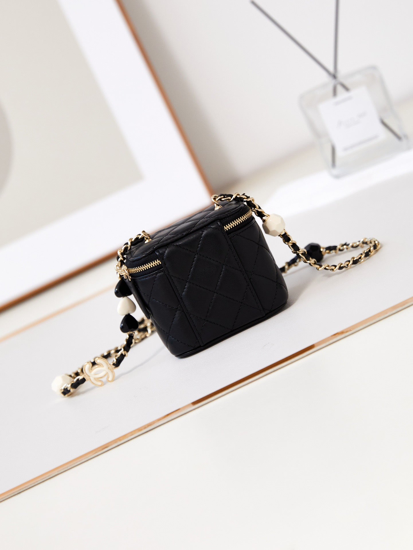 Chanel Classic CC Vanity Case Black Lambskin Black Hardware