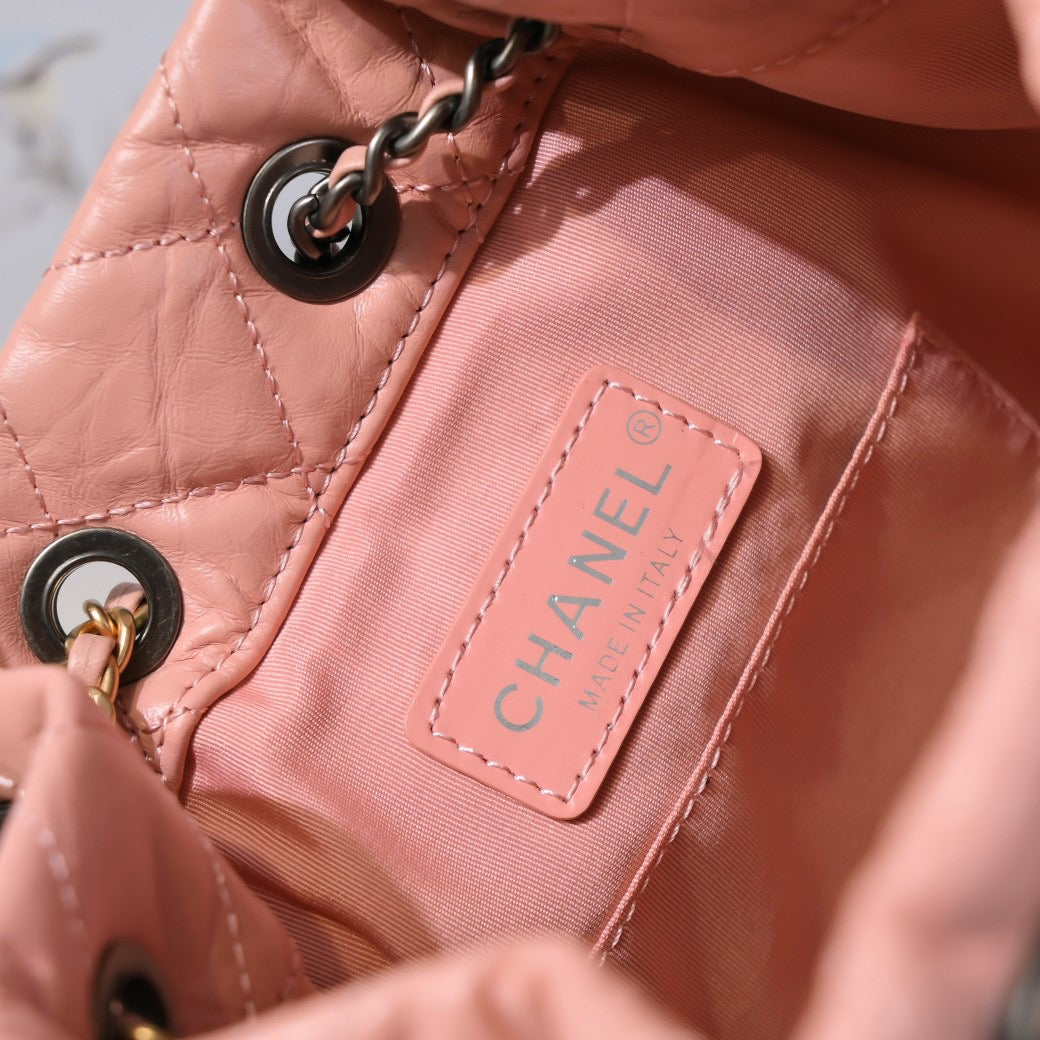 Chanel Backpack In Light Pink Calfskin Leather