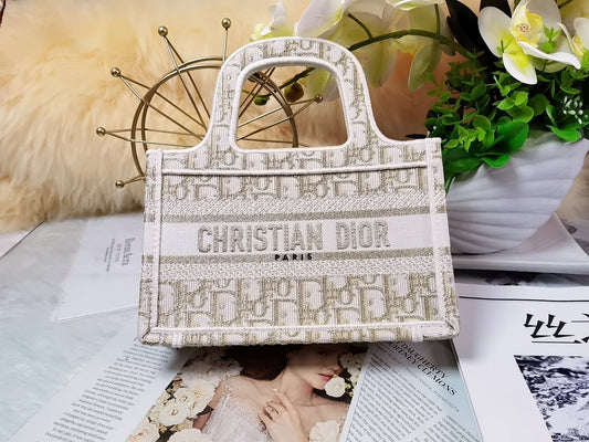 Dior White Gold Mini Presbyopia Book Tote Bag