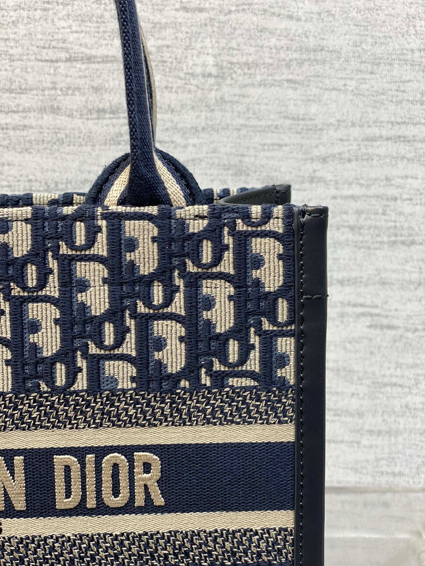 Dior Blue Presbyopia Embroidered Small Tote Bag