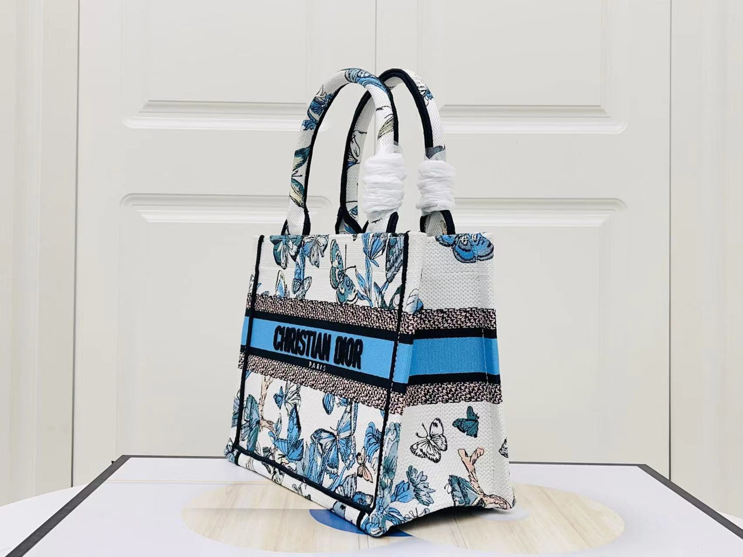 Dior Jouy Print Embroidered Small Book Tote Bag