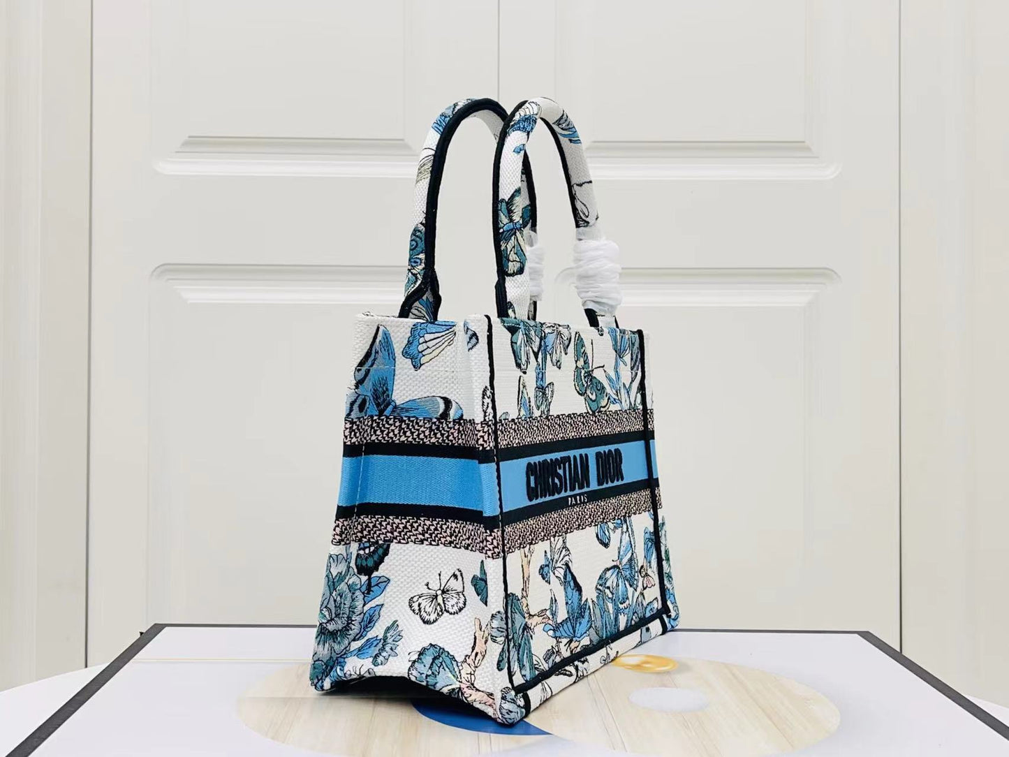 Dior Jouy Print Embroidered Small Book Tote Bag