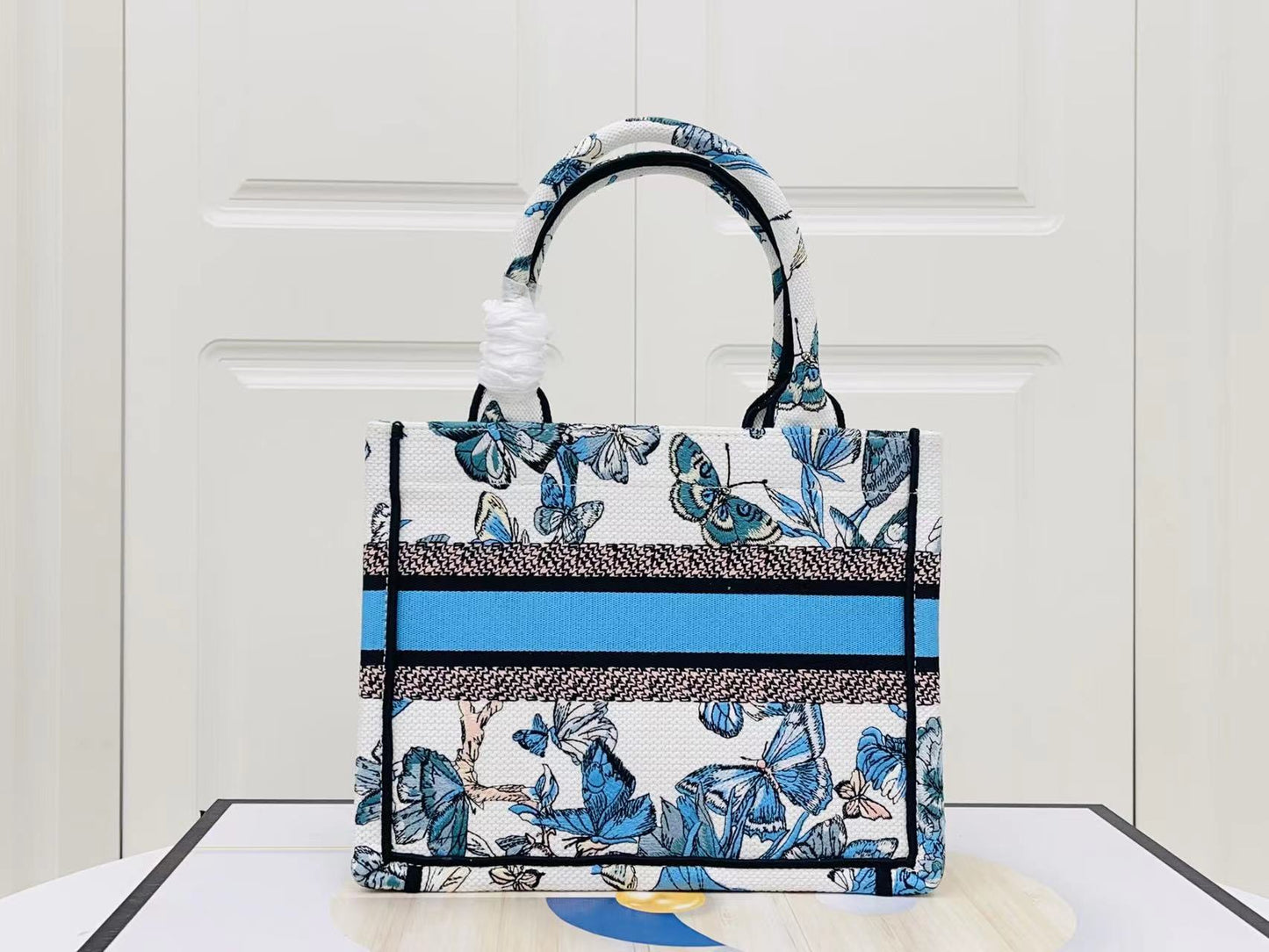 Dior Jouy Print Embroidered Small Book Tote Bag