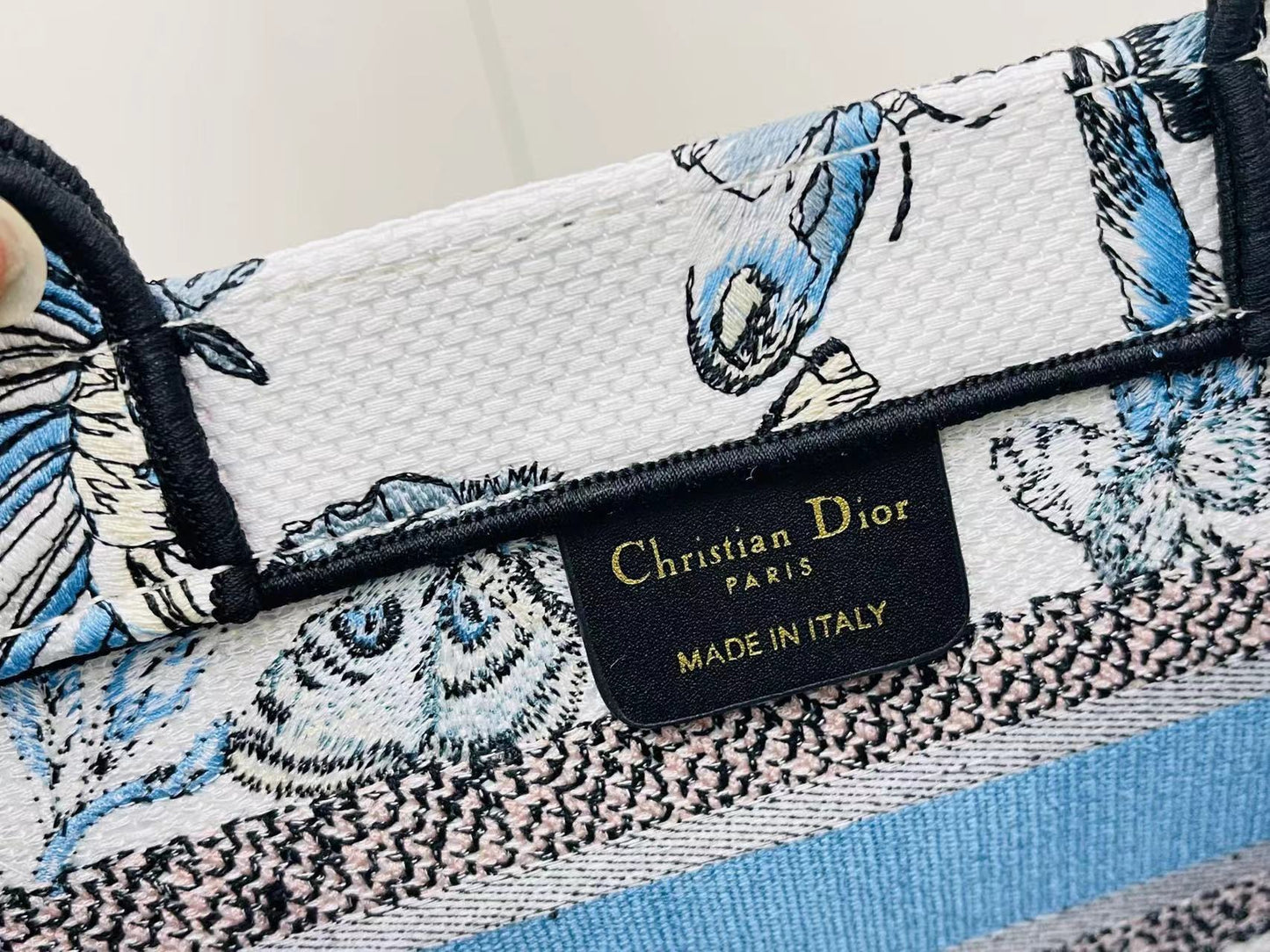 Dior Jouy Print Embroidered Small Book Tote Bag