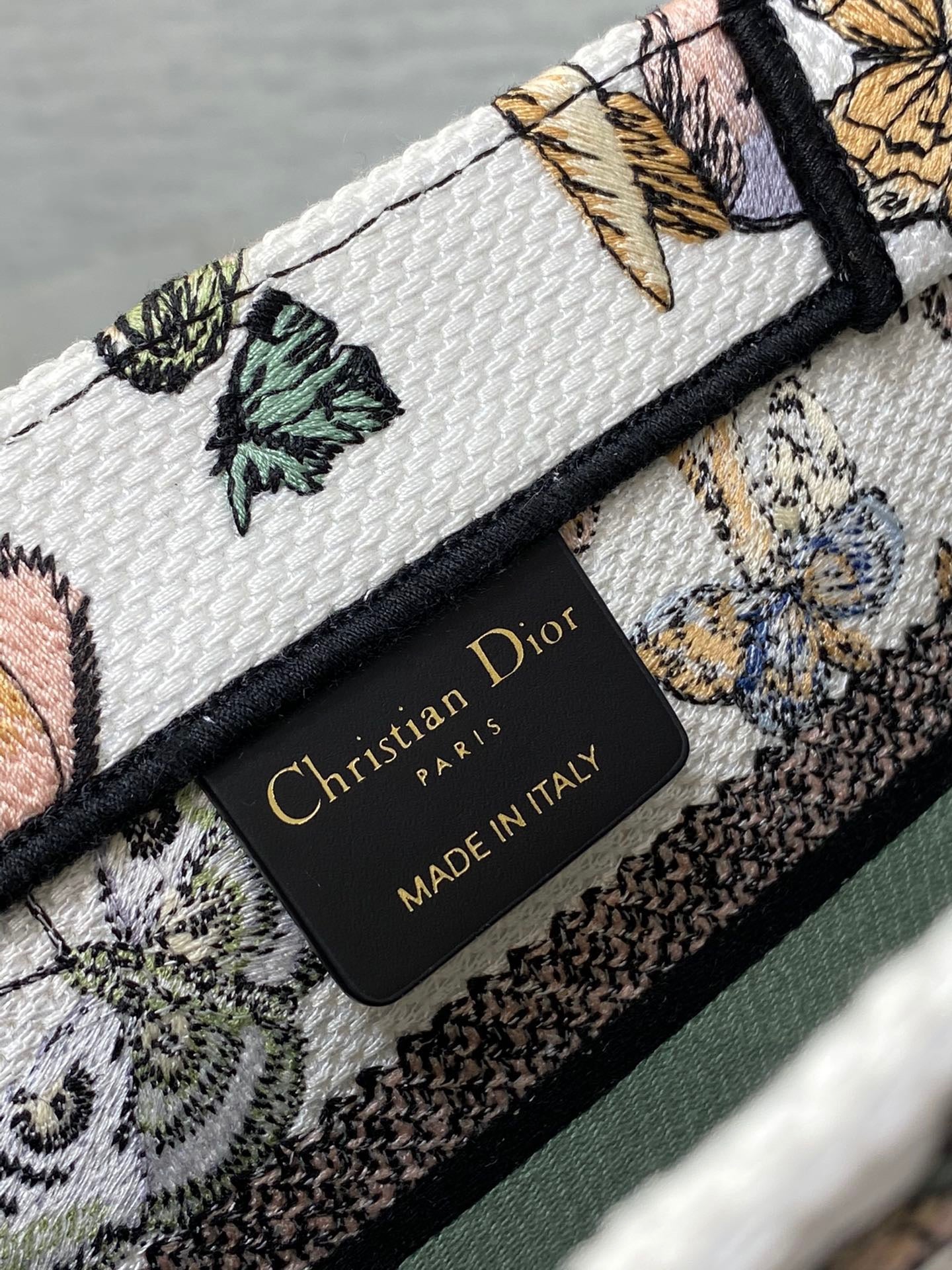 Dior Green Butterfly Series Embroidered Small Book Tote Bag