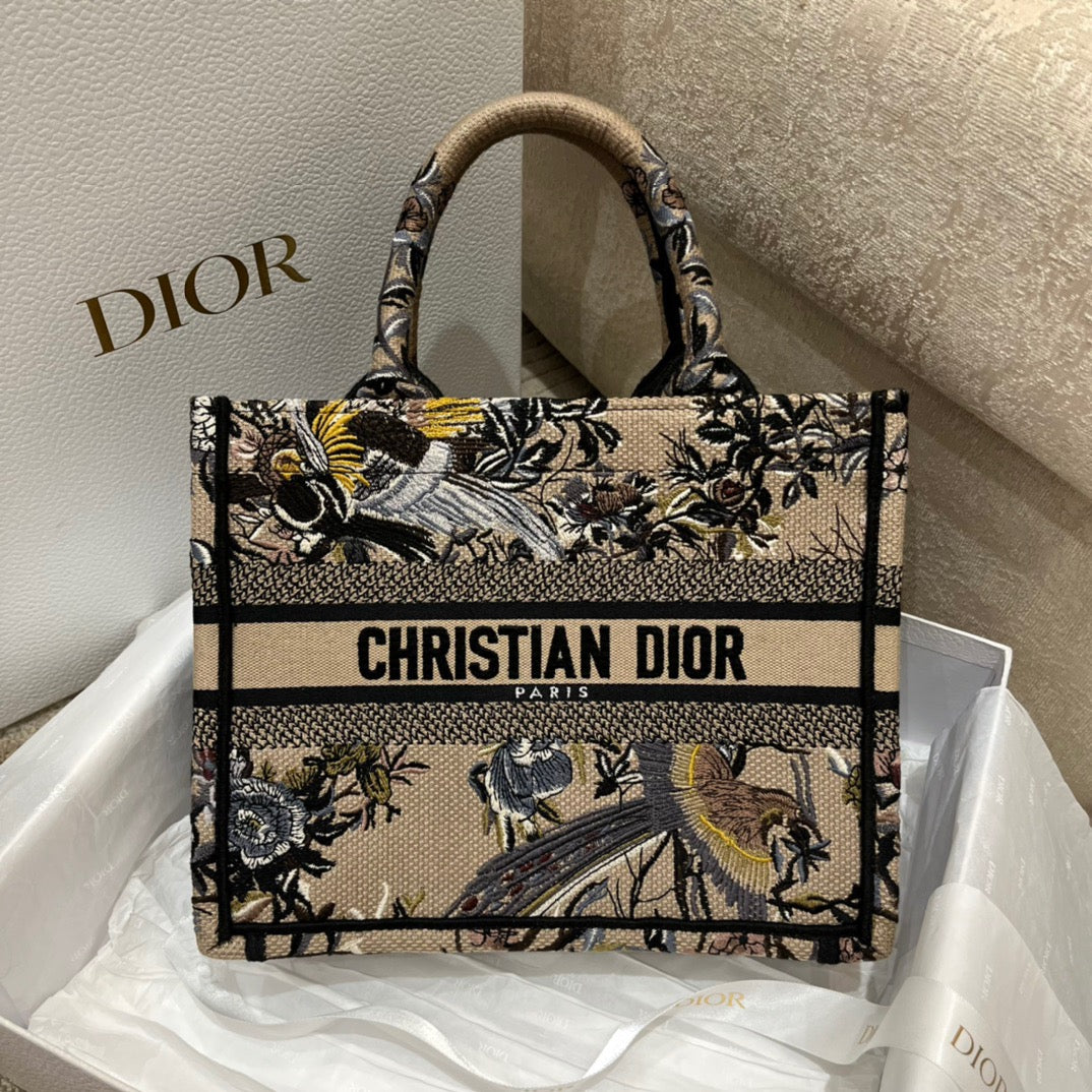 Dior Winter Garden Embroidery Series Small Tote Bag