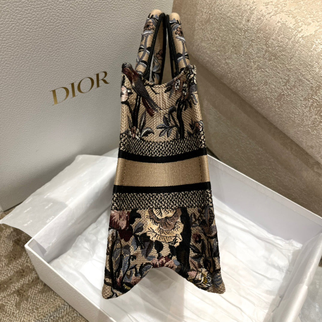 Dior Winter Garden Embroidery Series Small Tote Bag