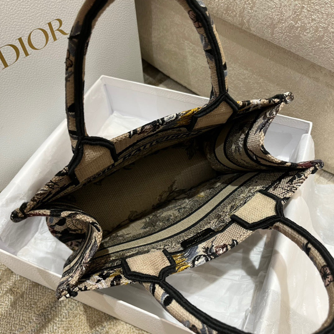 Dior Winter Garden Embroidery Series Small Tote Bag