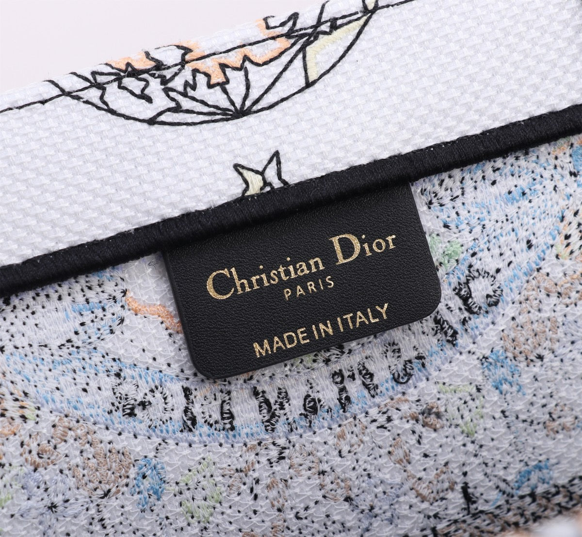 Dior Butterfly Flying Green Embroidery Series Medium Tote Bag