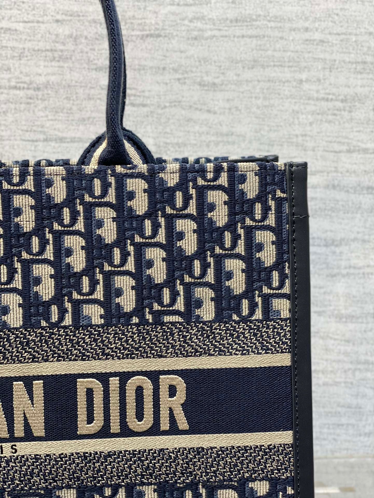 Dior Classic Blue Presbyopia Embroidery Series Medium Tote Bag