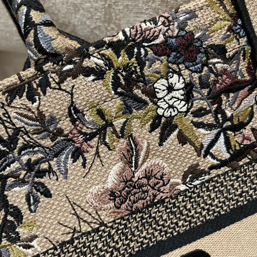 Dior Beige Flower And Bird Embroidery Series Medium Tote Bag