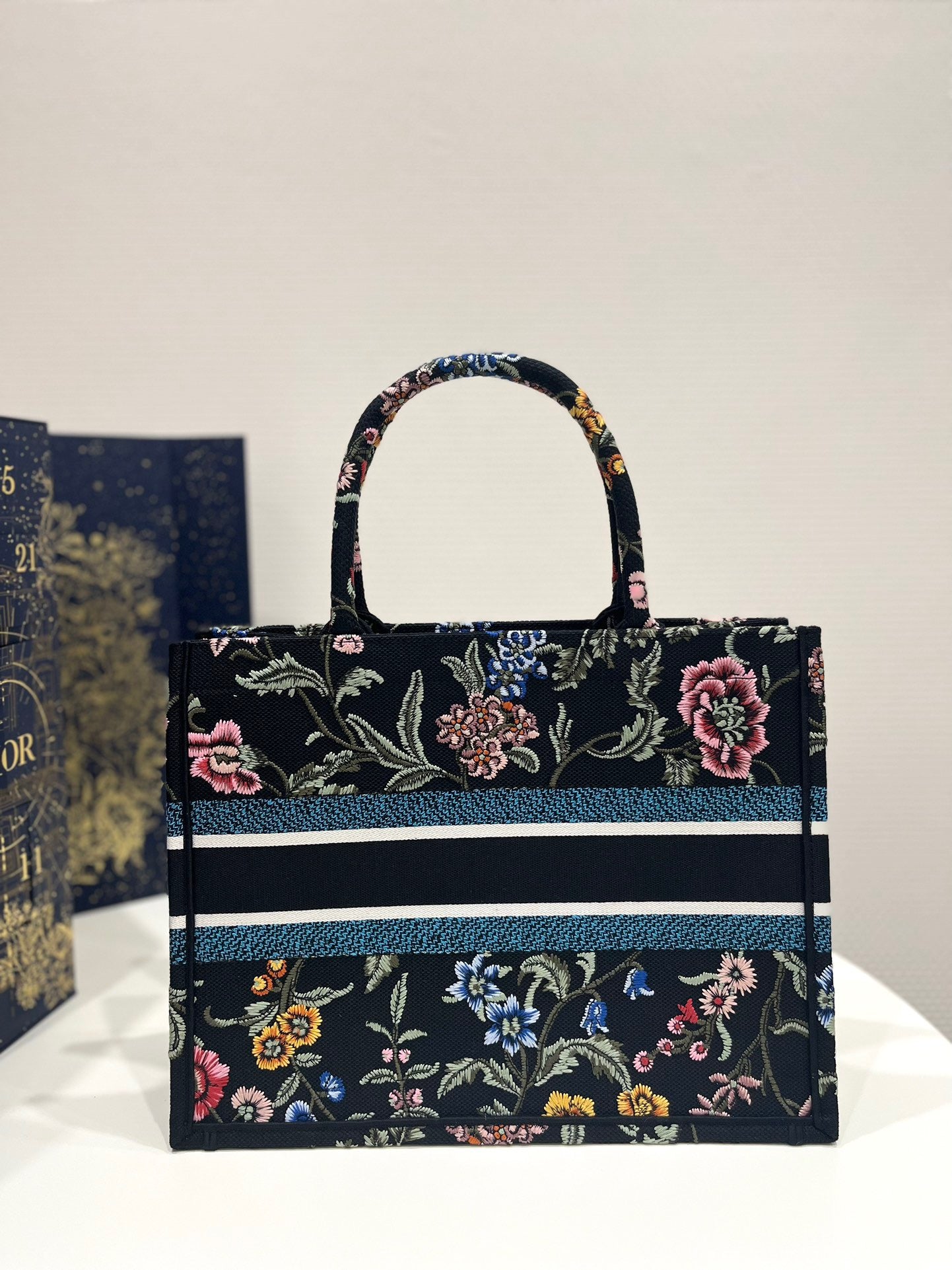 Dior Petites Fleurs  Embroidery Series Medium Tote Bag