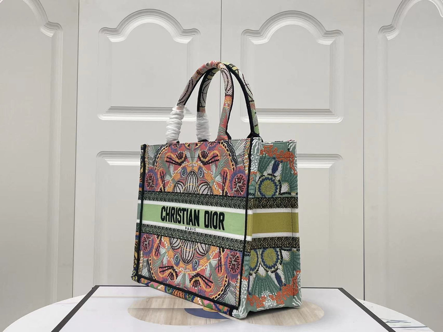 Dior Bohemian  Embroidered Medium Tote Bag