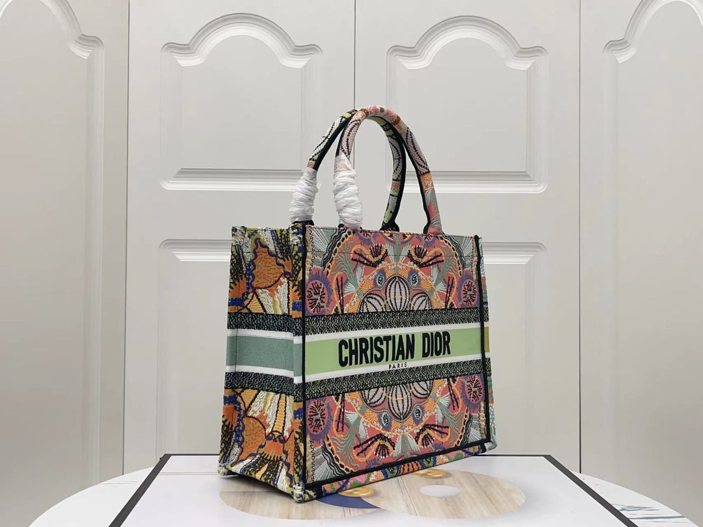 Dior Bohemian  Embroidered Medium Tote Bag