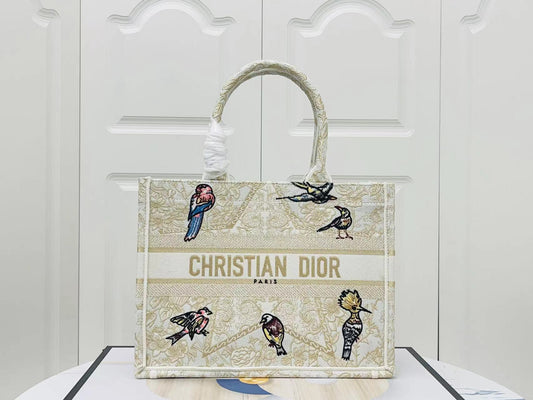 Dior 3D Embossed Jacquard  Embroidery Series Medium Tote Bag