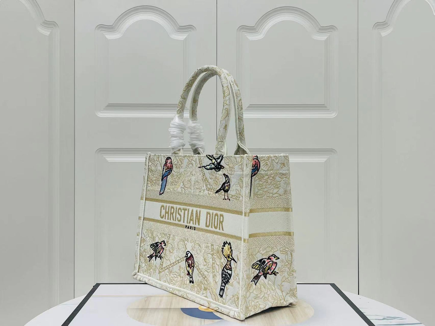 Dior 3D Embossed Jacquard  Embroidery Series Medium Tote Bag