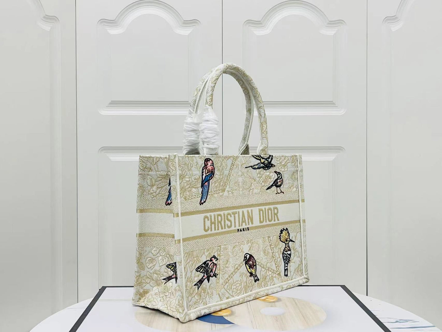 Dior 3D Embossed Jacquard  Embroidery Series Medium Tote Bag