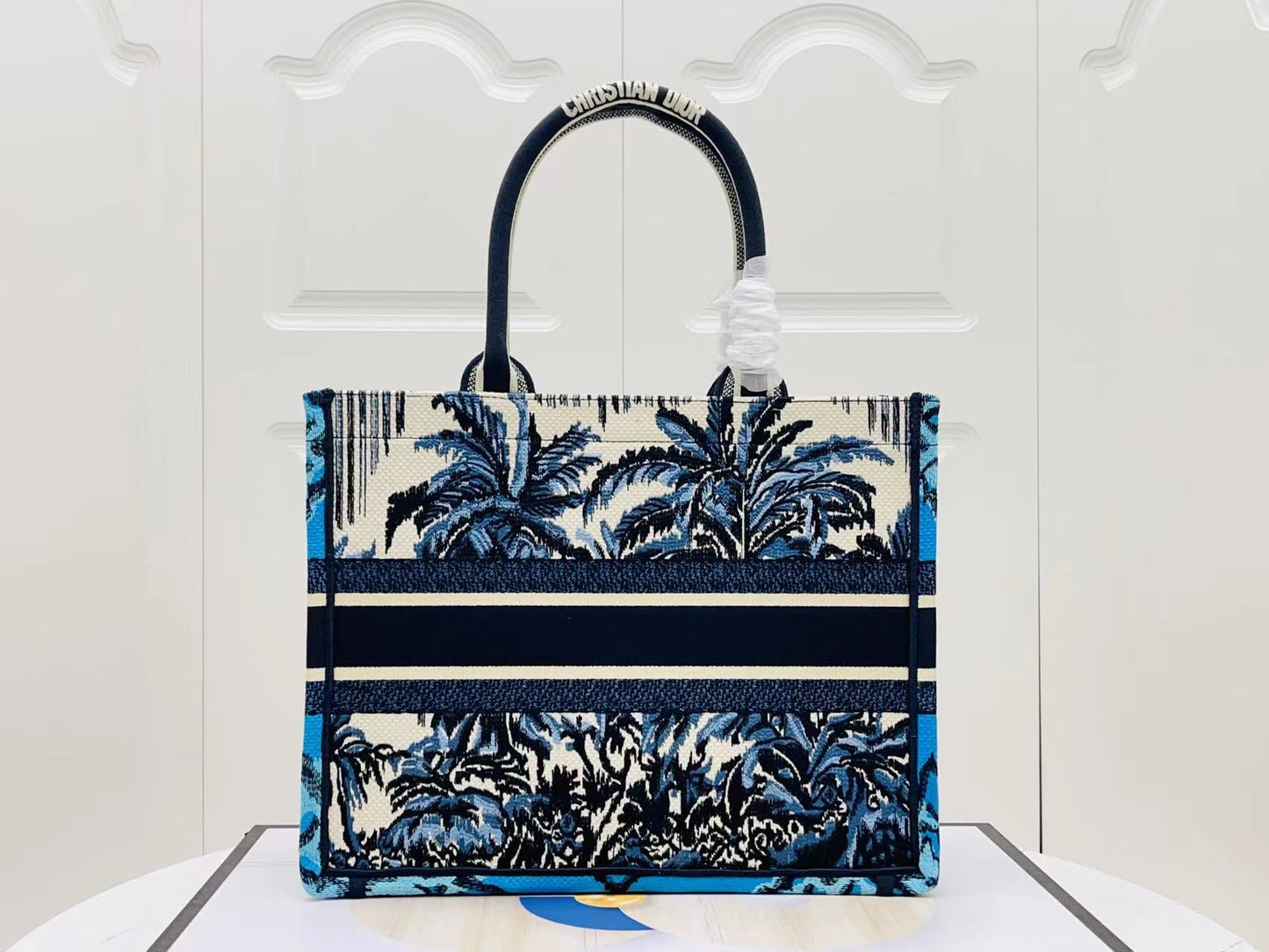 Dior Early Spring Palm Beach Style Embroidery Series Medium Tote Bag