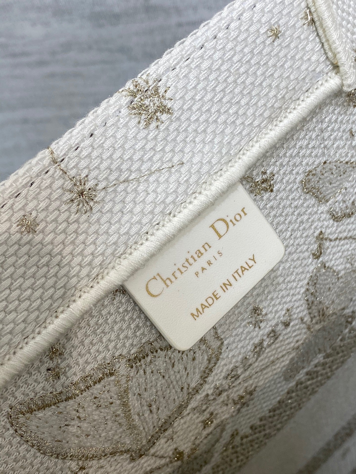 Dior Large Book Tote Bag In White Canvas