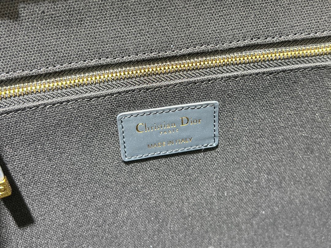 Dior Large Book Tote Bag In Dark Blue Canvas