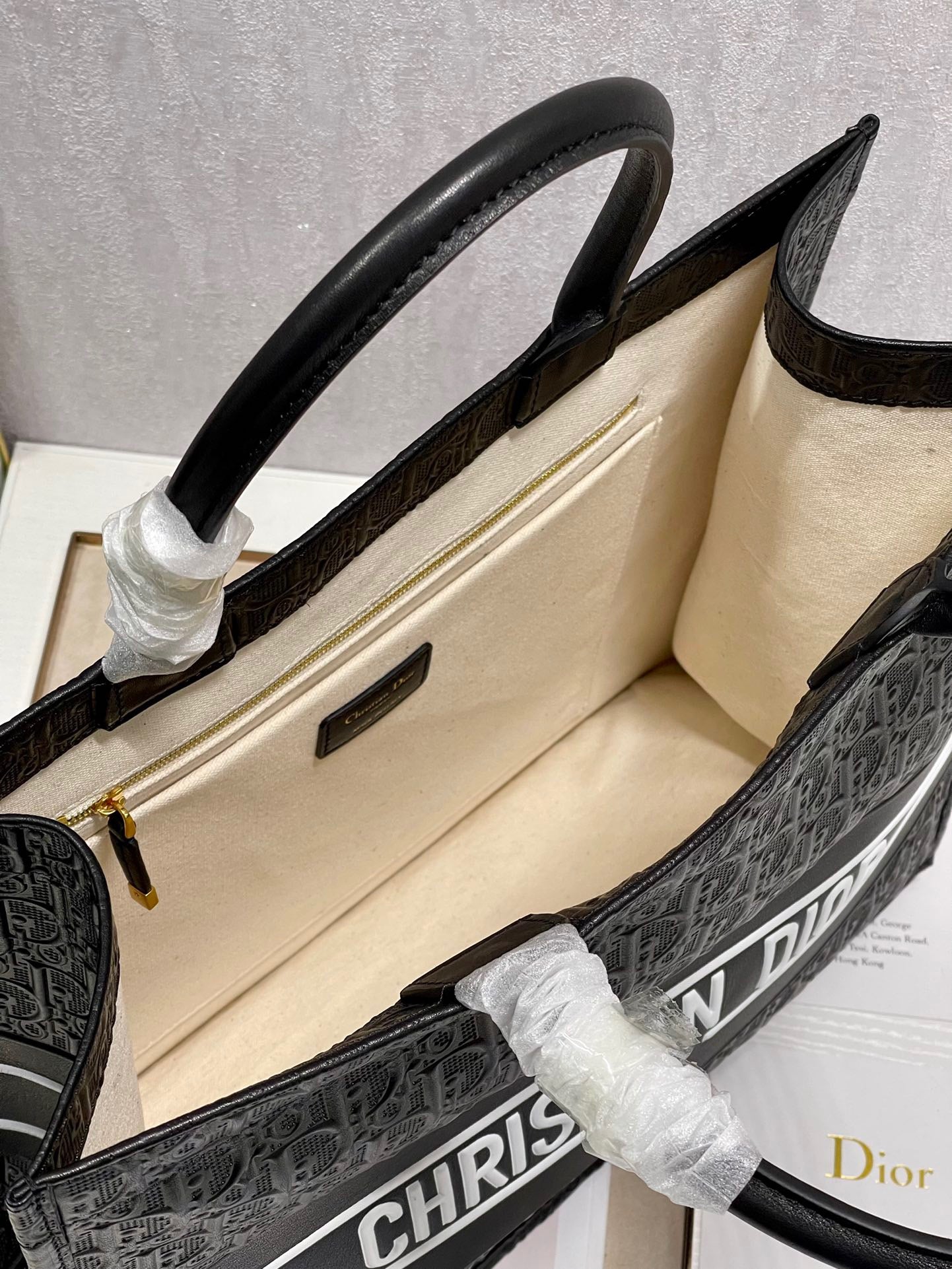 Dior Large Book Tote Bag In Black Canvas