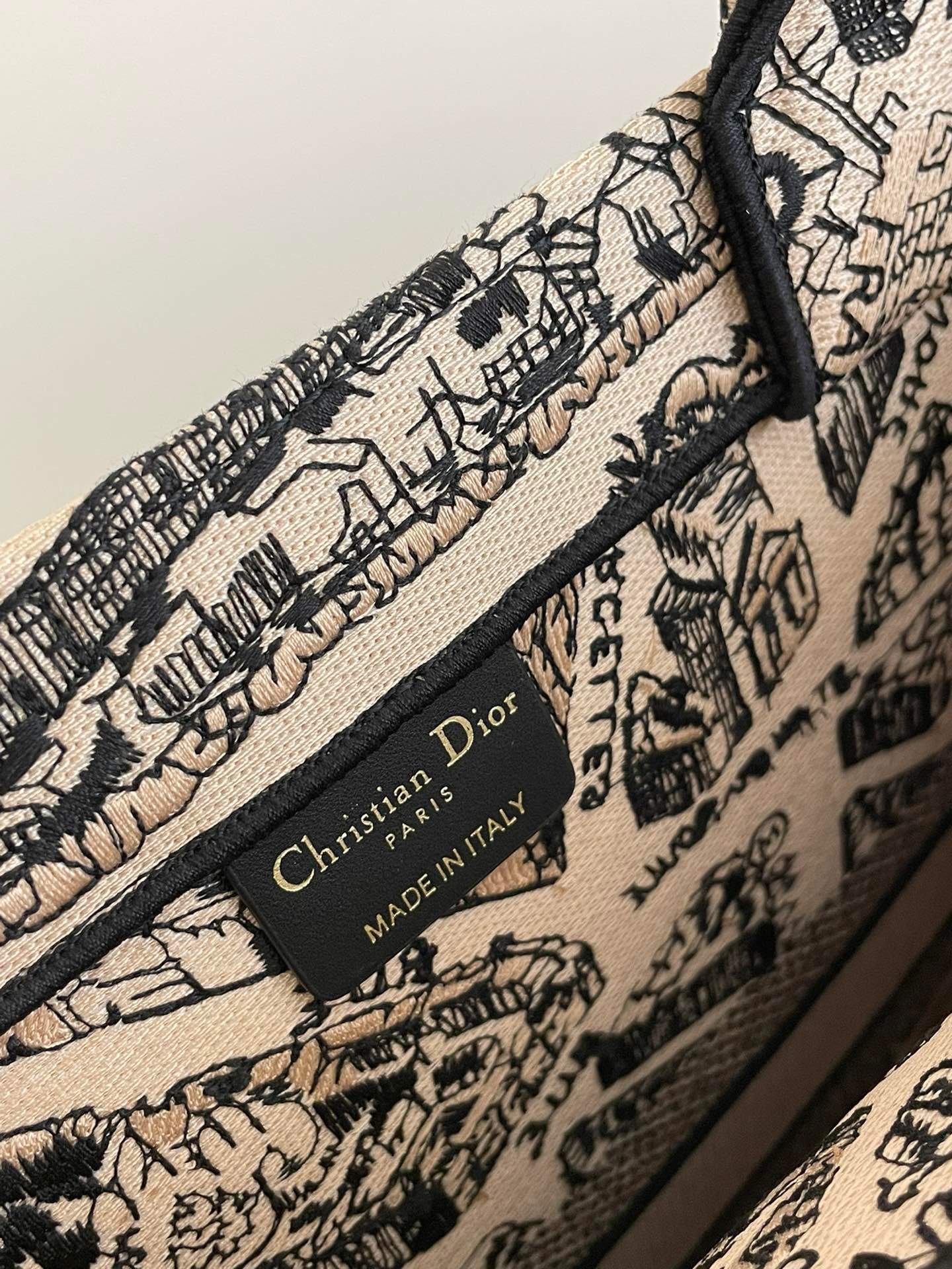 Dior Large Paris map pattern tote bag In Beige