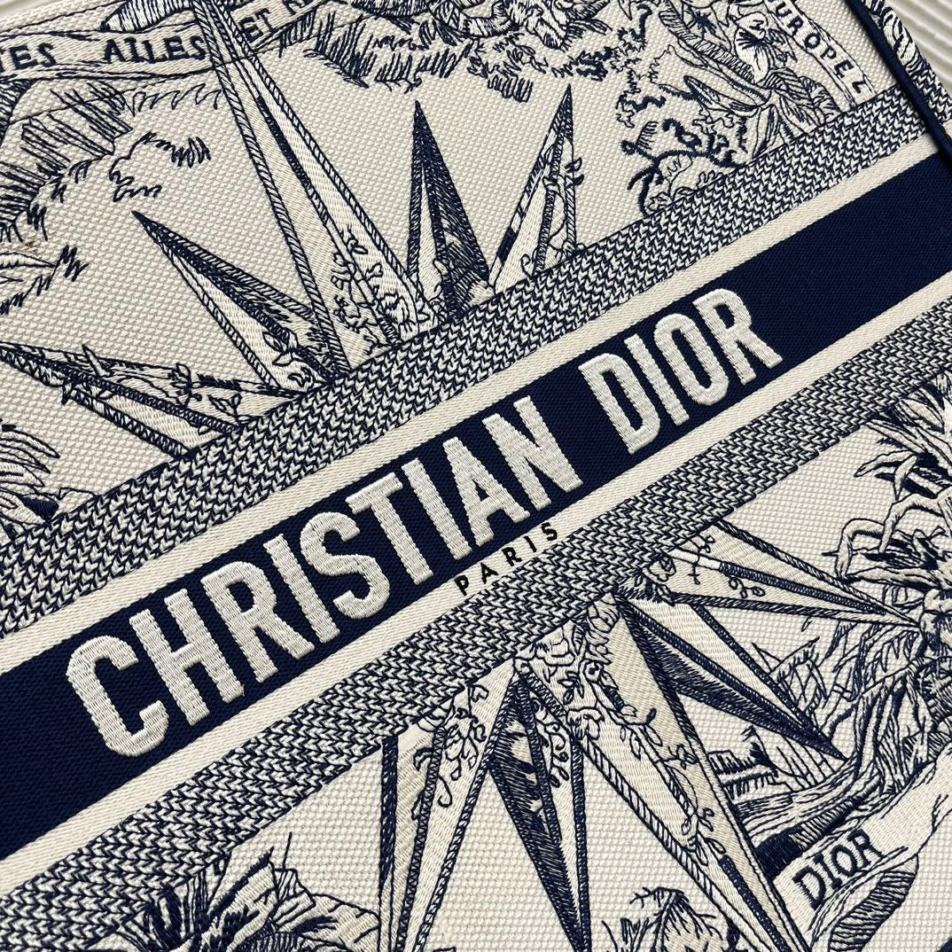 Dior Large Christmas Limited Edition Tote Bag In Dark Blue