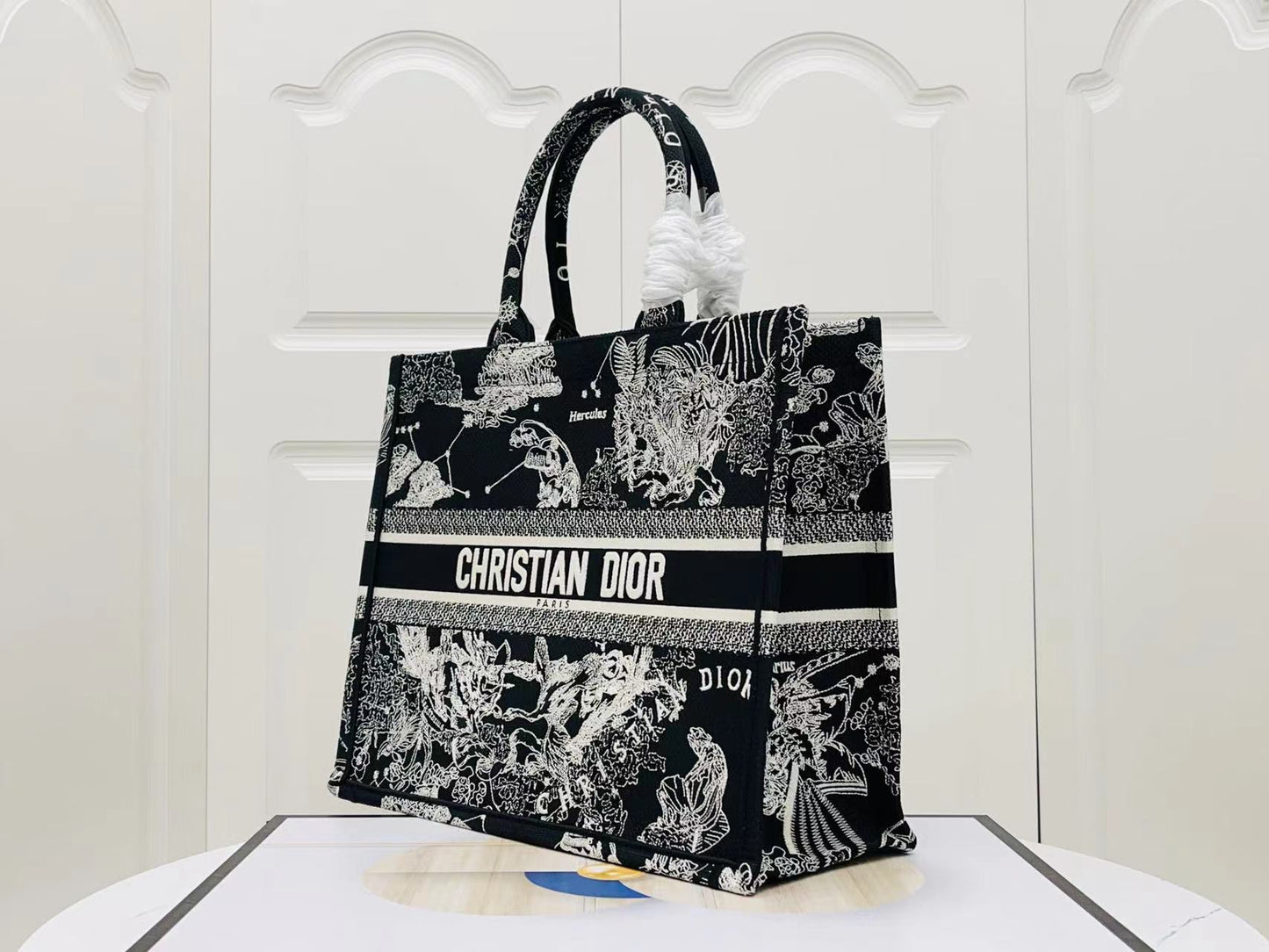 Dior Large Constellation Series Book Tote Bag In Black