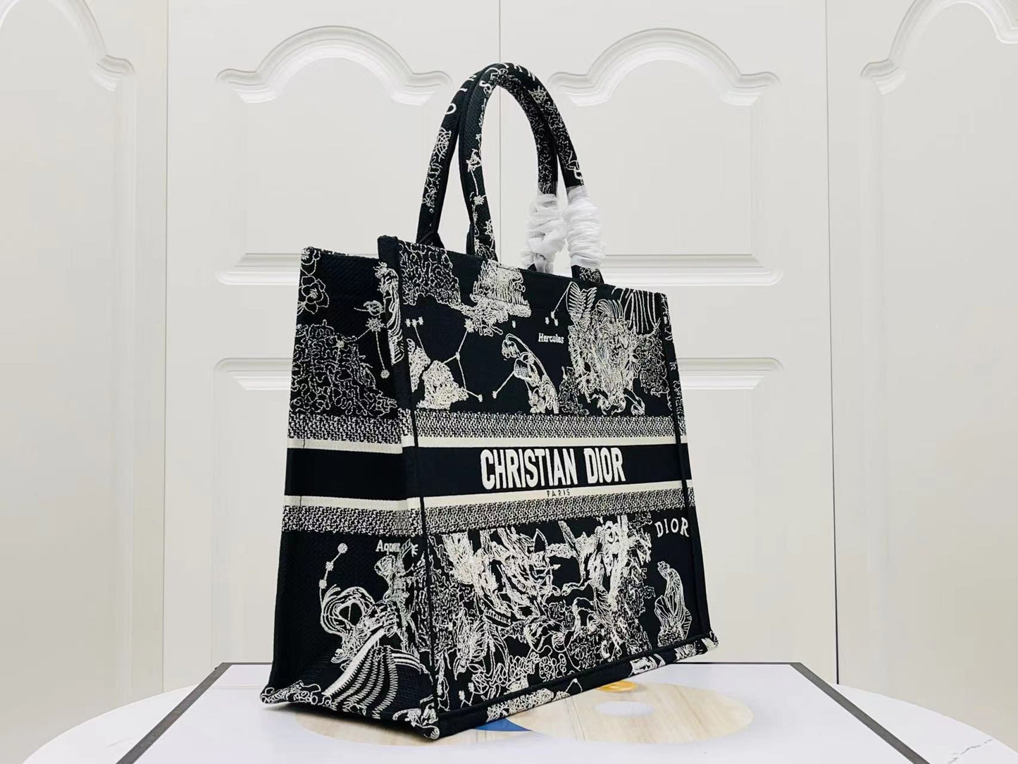 Dior Large Constellation Series Book Tote Bag In Black