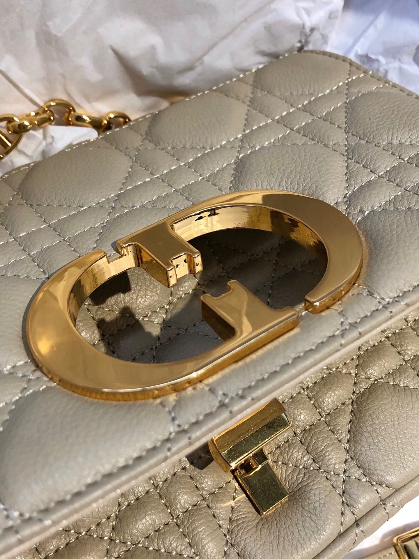 Dior Caro Small Bag In Trench Cannage Calfskin