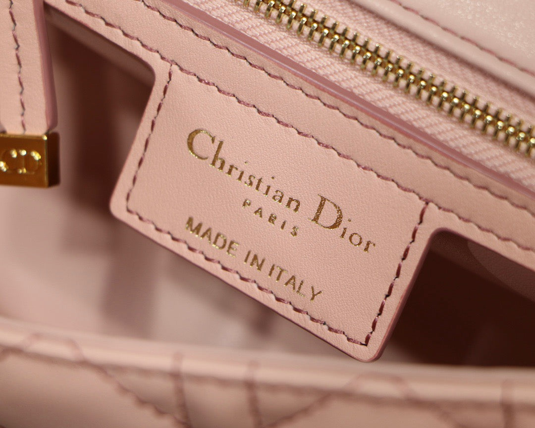 Dior Caro Small Bag In Pink Gradient Cannage Calfskin